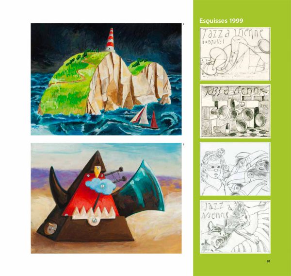 Histoires d'affiches à Jazz à Vienne, projets et croquis